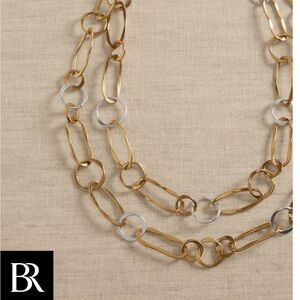Banana Republic Mixed Metal Link Necklace Aureus + Argent